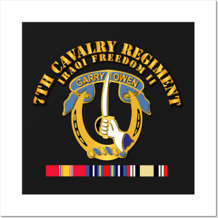 7th Cavalry Regt  - IF - II w Svc Ribbons Posters and Art